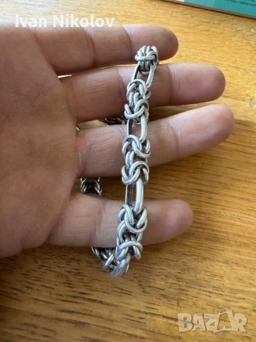 Мъжки сребърен дълъг синджир 58см, снимка 3 - Колиета, медальони, синджири - 54173614