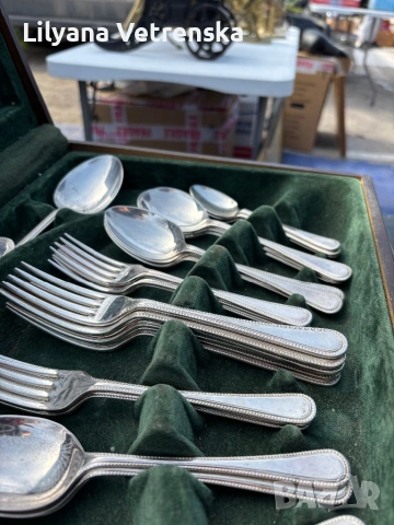 Комплект посребрени прибори за хранене , снимка 3 - Прибори за хранене, готвене и сервиране - 53710746