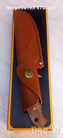 Ловен нож Browning с кожена кания  , снимка 3 - Ножове - 53106704