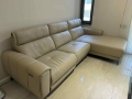Кожен ъглов диван с лежанка и релакс механизъм 265 на 165, снимка 1