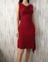 Винтидж дамска асиметрична еластична червена рокля р-р S, снимка 3