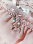 Летен дамски комплект гердан медальон и обеци с раковини перли тюркоаз и корал, снимка 2