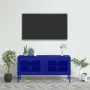 vidaXL ТВ шкаф, нейви синьо, 105x35x50 см, стомана(SKU:336235), снимка 2