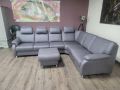 Лилаво - сив ъглов диван от плат и табуретрка ZE-EM06001, снимка 7