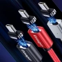 ESSAGER 3 в 1 Магнитен Кабел Lightning / Type-C / Micro USB 3A за Бързо Зареждане 1 м, снимка 8