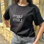 2 цвята дамска тениска Miu Miu с камъчета , снимка 1 - Тениски - 45967866