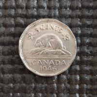 5 цента (Канада, 1946), снимка 1 - Нумизматика и бонистика - 45579230
