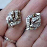 Изумителни сребърни обеци с цирконии и топази / проба s925 , снимка 2 - Обеци - 45262206