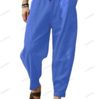 Ликвидация! Ежедневни мъжки свободни панталони с шнур - Доставка 24 часа , снимка 1 - Панталони - 45467427