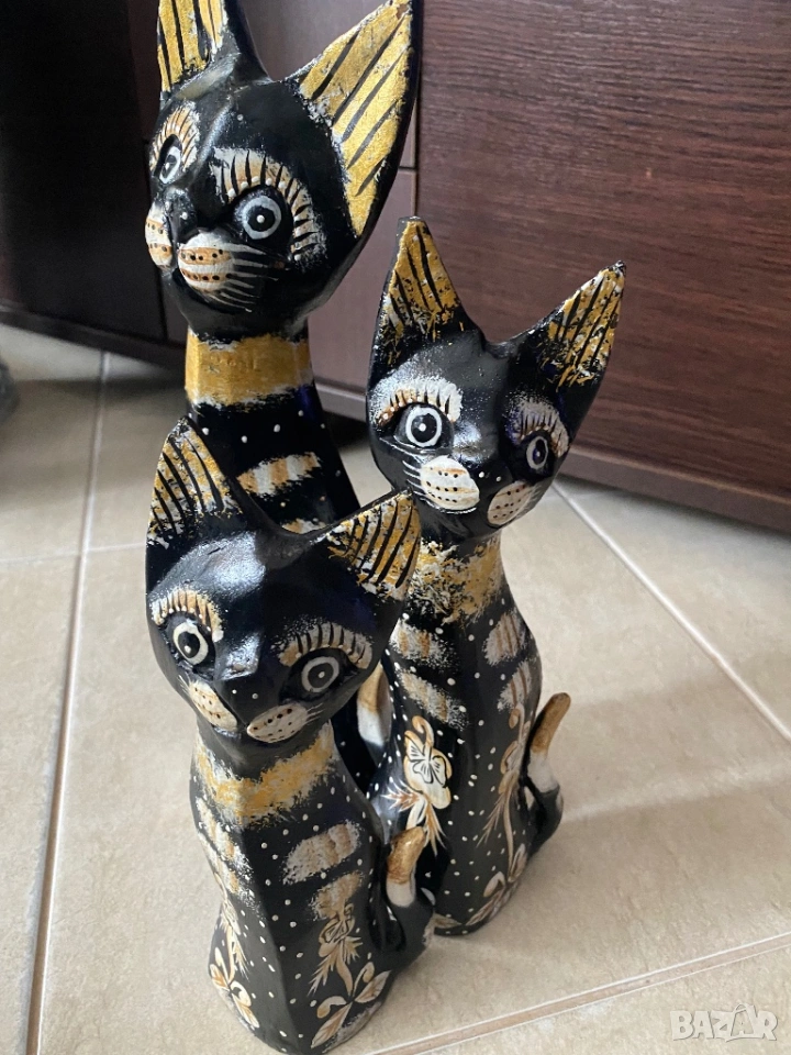 Комплект дървени котки, снимка 1