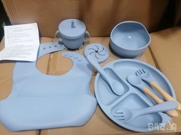 Силиконов комплект за хранене на бебета, Без алергени, снимка 1
