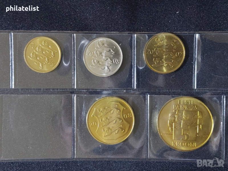 Комплектен сет - Естония 1994 - 2008 , 5 монети, снимка 1