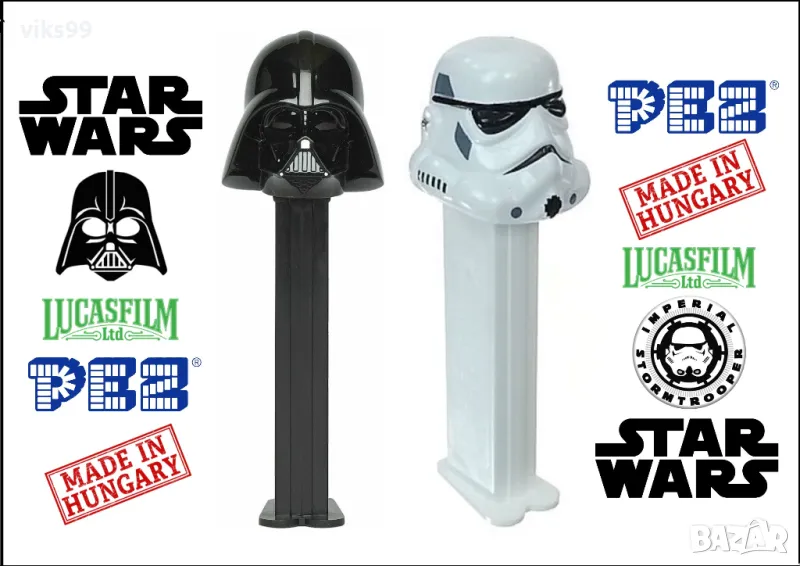 Star Wars Darth Vader и Stormtrooper - PEZ Dispenser , снимка 1