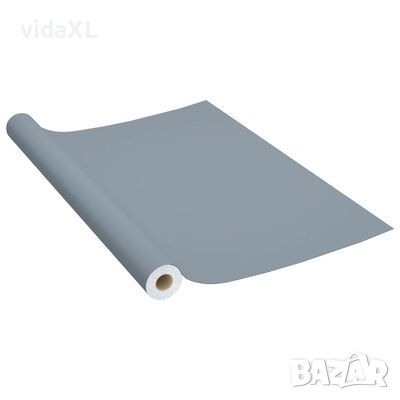 vidaXL Самозалепващо фолио за мебели, сиво, 500х90 см, PVC(SKU:146125, снимка 1