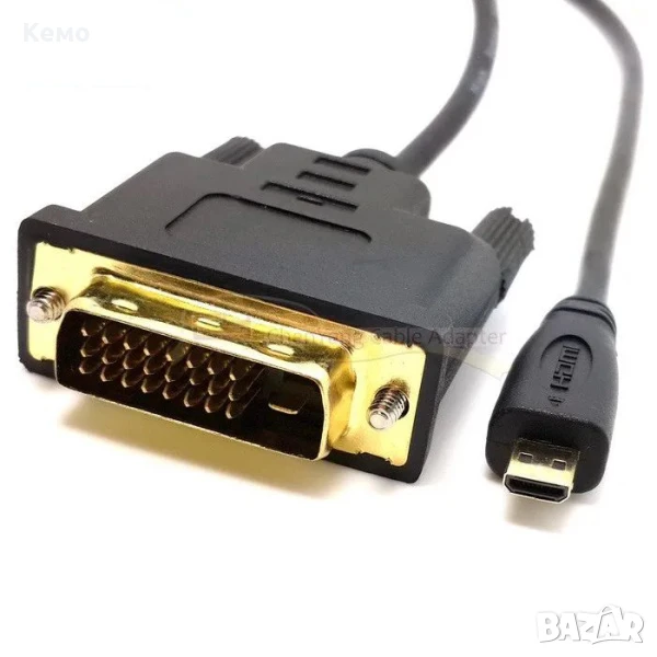 Кабел Micro HDMI към DVI (24+1) – Високоскоростен, 1080p, снимка 1
