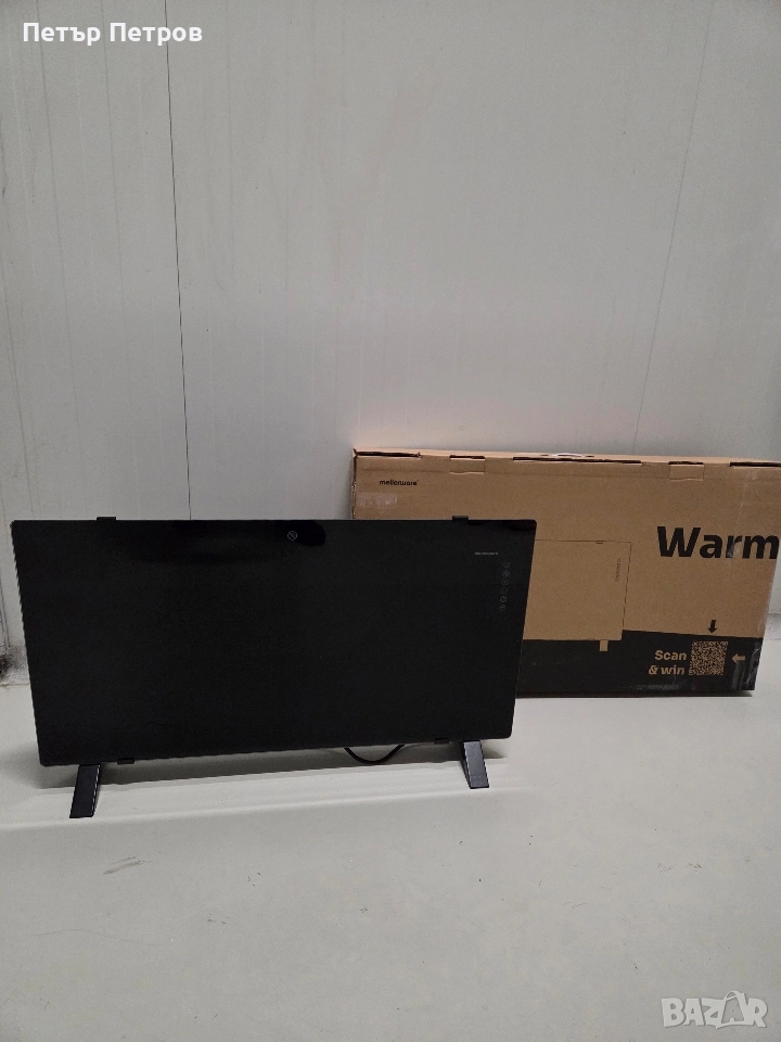 Стъклен конвектор MELLERWARE 2000 вата със Wi-fi за стенен и подов монтаж, снимка 1