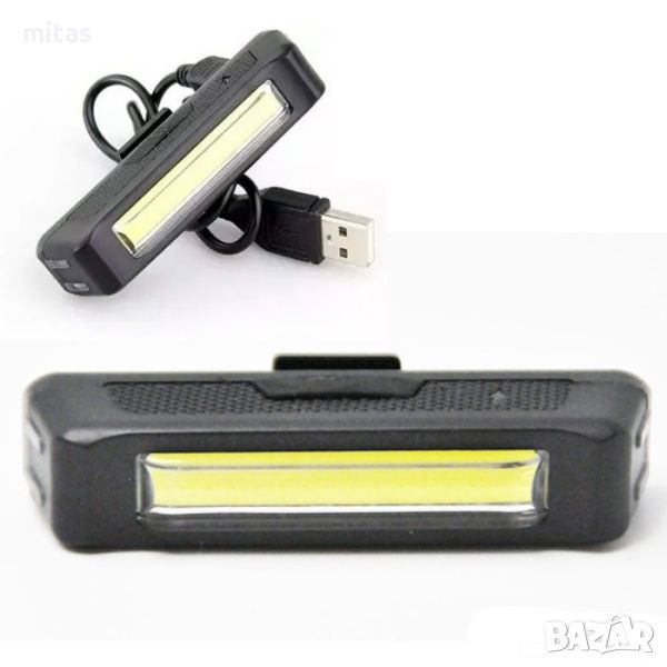 Задна COB LED светлина за велосипед колело LD-2205, Бяла, 120Lum, USB, снимка 1