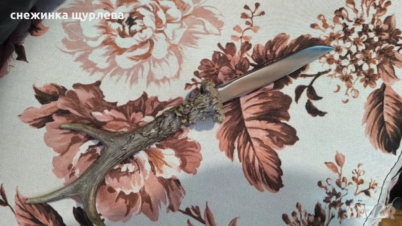 Нож от еленов рог. Ръчна изработка. Уникален по изработка , снимка 1