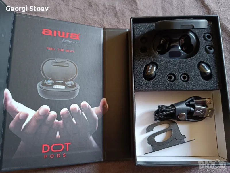 Слушалки AIWA Dot Pods с JABRA калъф и външно захранване., снимка 1