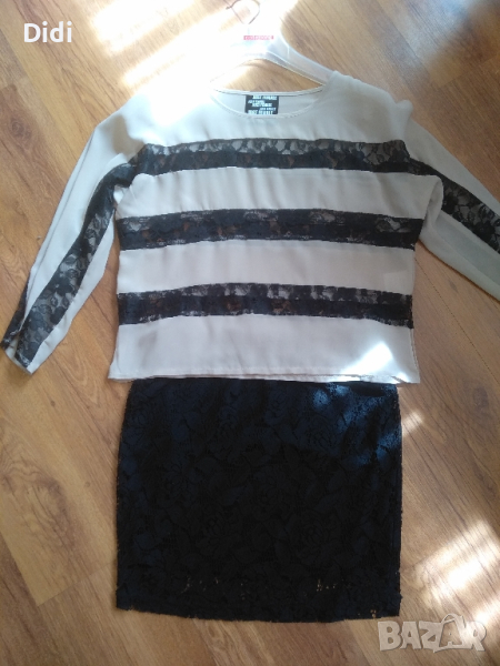 Комплект пола и блуза с дантела , снимка 1