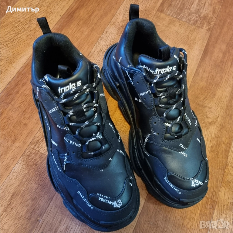 Balenciaga Triple S Black - Оригинални - Отлично състояние, снимка 1