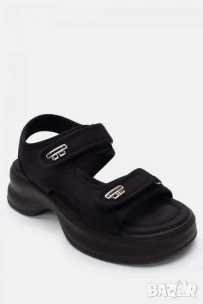 Дамски летни сандали с лепки черно , снимка 1