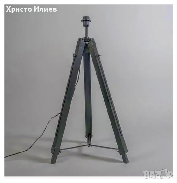 Подова лампа на Статив Дървена Стойка за лампион, снимка 1