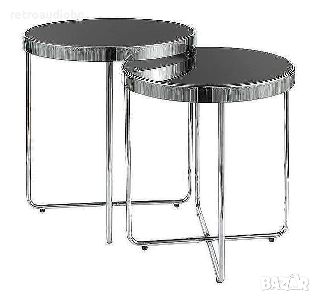 Комплект 2 броя холни маси САГА хром, снимка 1