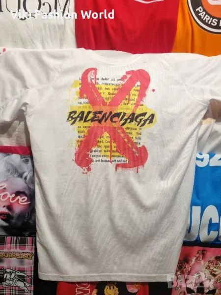 тениска " Balenciaga" , унисекс бяла тениска , Баленсиага, снимка 1