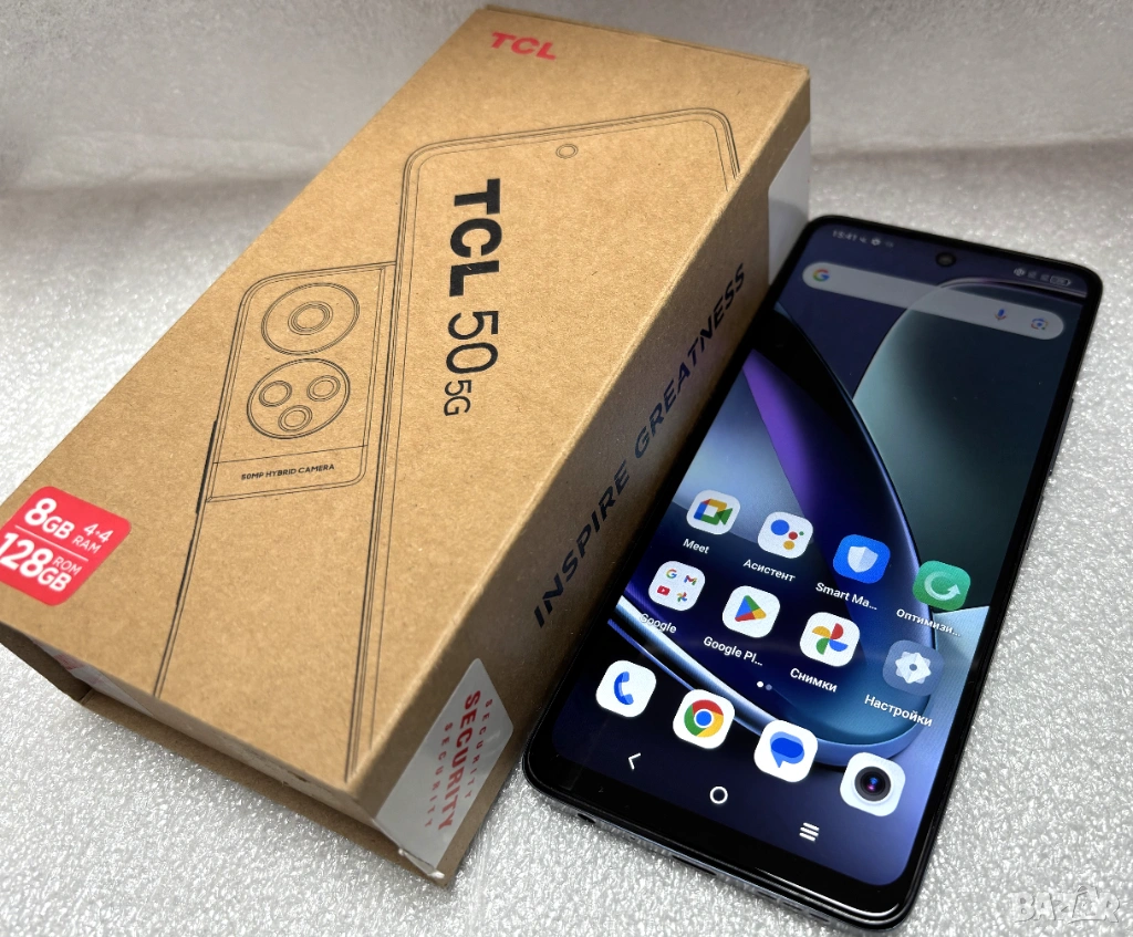 КАТО НОВ! Смартфон TCL 50 5G, 4 GB+4GB RAM, 128GB, Space Gray, снимка 1