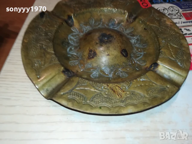 ПЕПЕЛНИК-МЕД/МЕСИНГ 17СМ ВНОС ГЕРМАНИЯ 0208252008LCHERY, снимка 10 - Антикварни и старинни предмети - 51230205