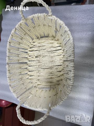 Плетена кошница, свалящ се плат, снимка 3 - Декорация за дома - 45158137
