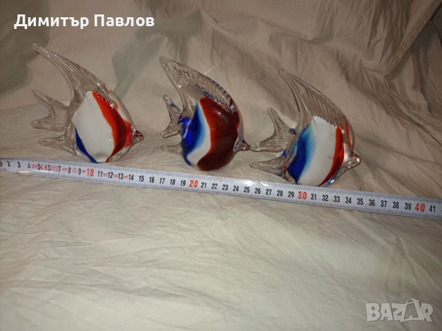 риби от масивно цветно стъкло тип Мурано, снимка 2 - Декорация за дома - 53419705