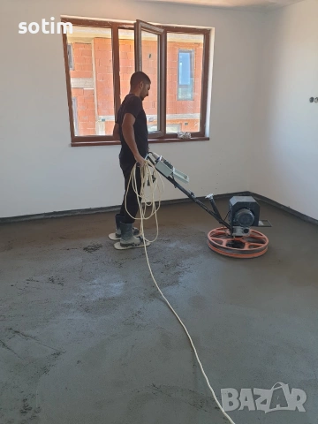 Полагане на подова замазка с машина, снимка 2 - Ремонти на къщи - 53162185