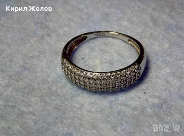 ЕЛЕГАНТЕН ФЕШЪН АРТ СКЪПОЦЕНЕН СРЕБЪРЕН ПРЪСТЕН РОДИРАНО СРЕБРО 925 ОБСИПАН с БЛЕСТЯЩИ ЦИРКОНИ 48878