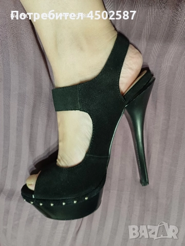 Обувки с 14 см ток, снимка 14 - Дамски обувки на ток - 52988633