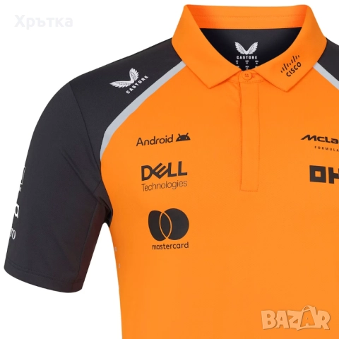 McLaren F1 Team Polo Shirt - Оригинална мъжка тениска с яка размер L, снимка 4 - Тениски - 52850651