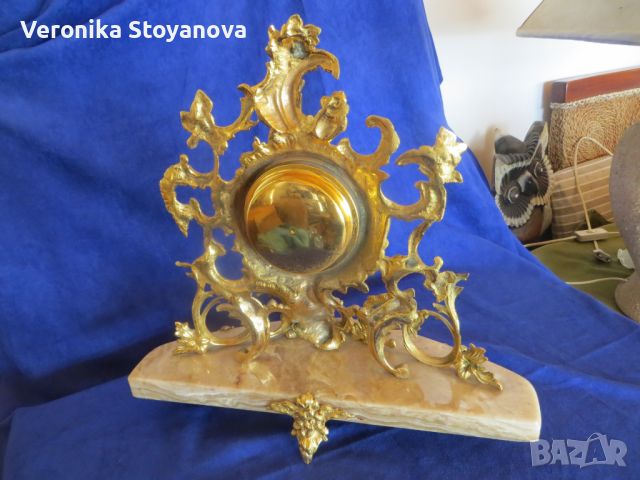 Каминен бароков часовник, снимка 7 - Антикварни и старинни предмети - 45158860