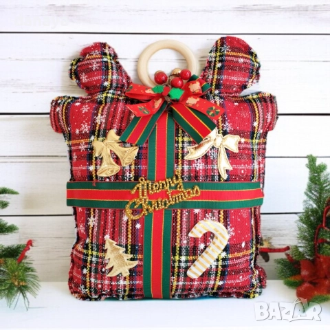 6251 Мини декоративна коледна възглавничка подарък Merry Christmas, снимка 2 - Декорация за дома - 52176432