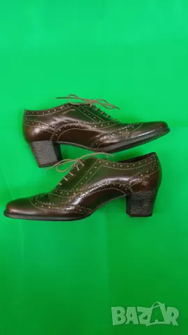 40-41 Кафяви кожени обувки(естествена кожа), снимка 4 - Дамски ежедневни обувки - 50255387