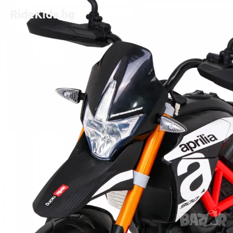 Aprilia 12V - Детски акумулаторен мотор, Черен, EVA гуми, снимка 7 - Детски велосипеди, триколки и коли - 50428322