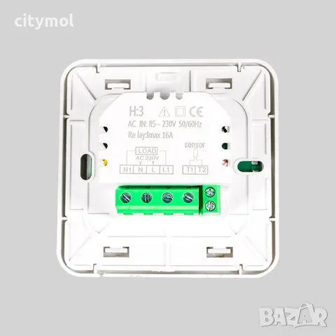 Терморегулатор за подово отопление, touch screen, програмируем, 3.6KW, снимка 3 - Ключове, контакти, щепсели - 48746206