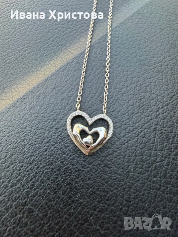 Сребърно колие , снимка 2 - Колиета, медальони, синджири - 53813956