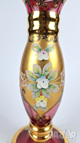 Ръчно рисувана ваза Joska (Германия), снимка 6 - Вази - 53201363