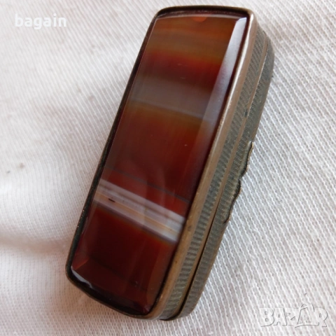 Кутия с фасетиран ахат , снимка 3 - Антикварни и старинни предмети - 53860325