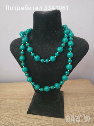 Старо Колие от мъниста в тюркоазено Зелен цвят