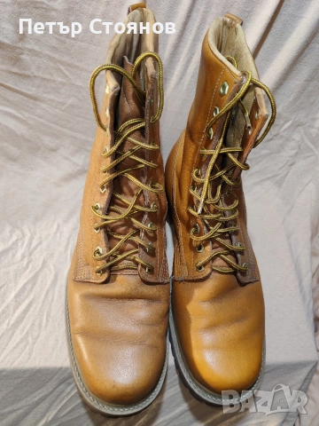 Датски кубински от естествена кожа стар образец р-р 46, снимка 2 - Мъжки боти - 52673823
