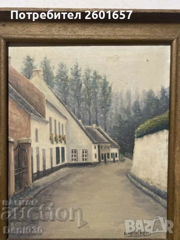 F. Henckens, стара маслена картина пейзаж., снимка 2 - Картини - 53660755
