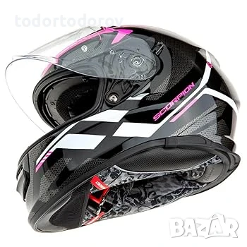 Мото Каска SCORPION EXO-491 KRIPTA Pink-Black,очила,L 59-60см, снимка 4 - Аксесоари и консумативи - 51331168