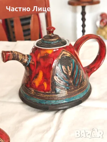 Разкошен Антикварен Рядък Чаен Сервиз hand made DANKO 1990те г., снимка 6 - Антикварни и старинни предмети - 49336128